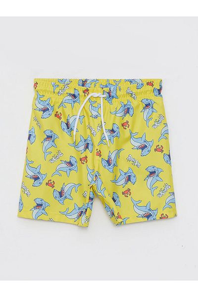 LC Waikiki Lcw eco yellow elastic waist Printed boys swim shorts