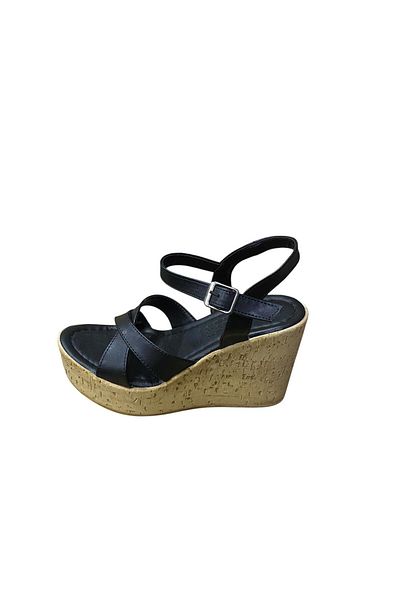 Shoes Pantofi de vară cu toc pană pentru damă, cu platformă, cu talpă de plută, sandale