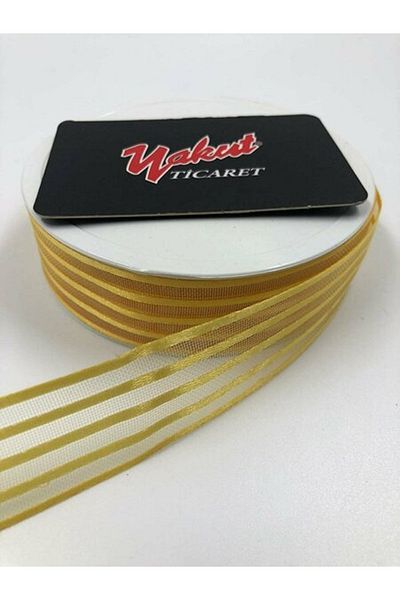 Fiyonks Atölye Bohça Ornament Dowry Bride 20 Meters Striped Organza Ribbon Design Ribbon