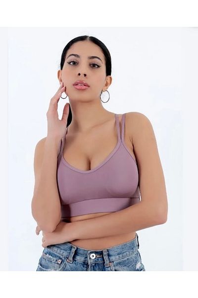 boutich Women's Back Cross Strap Crop Bluz