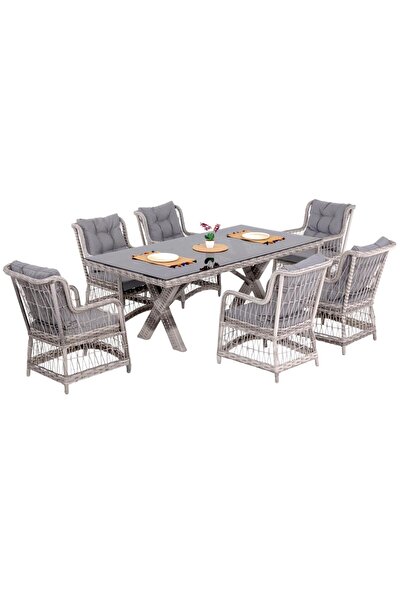 ReHome LaVida Bahçe Masa Takımı | Rattan Balkon Masa Seti | 100x180