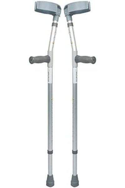 Stander Rehamo Lightweight Walking Forearm Crutches with Height Adjustment - Foldable Men & Women Elbow Crut