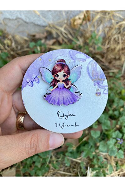 FORONEUS Lila Balerin Kız Figürlü Ahşap Bebek Magnet 10 Adet