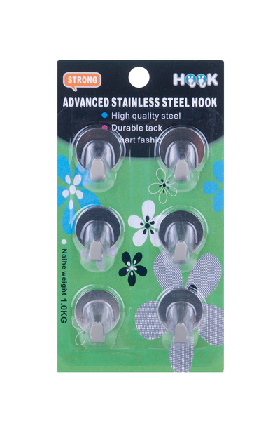 HOOK Paslanmaz Çelik Yapışkanlı Askı 6 Adet