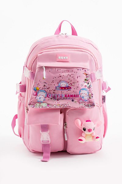 Roxy Kawaii Korean Style Multi-Compartment Children's School Bag with Teddy Bear Accessories