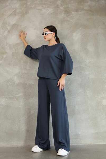 PONÇİK Kadın Modal Eşofman Takımı Soft Touche Kısa Kol Cepli Pantolon Takım