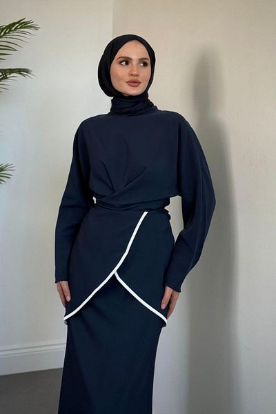 MERVEN AKYÜZ Σετ φούστα Cormel Cross Navy Blue