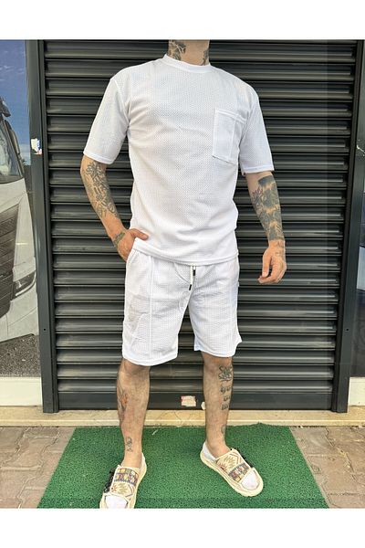babatex Men's Cotton Lycra Knitted Shorts Suit