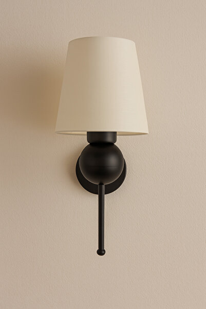 retro home design Özel Toplu Pilli Siyah Krem Abajur Şapkalı Aplik Yatak Odası Salon Tak Çalıştır 1 Adet