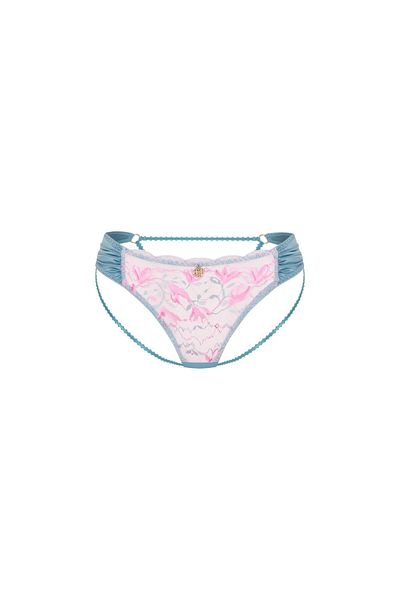 Feu De Elu Blume Turquoise Satin Lace Detailed String