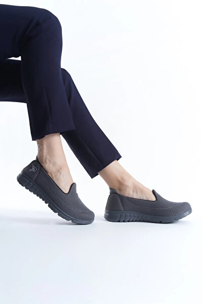 TAKUNYAX Kadın Siyah Ortapedik Taban Rahat Günlük Babet Ayakkabı