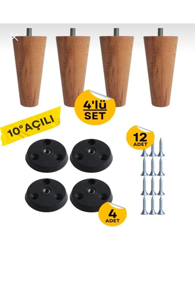 HAPPYHANDSSAPANCA Ahsap Konik Ayak 14 Cm - Baza Ayagi, Koltuk Ayagi, Mobilya ...