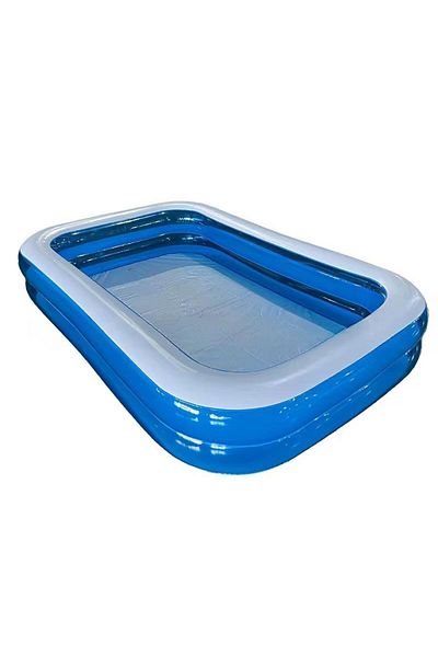OEM Inflatable Family Pool 200x150x55 cm, 2 Rings, Durable PVC, Children/Adults, Easy to Assemble