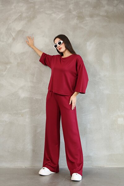 PONÇİK Kadın Modal Eşofman Takımı Soft Touche Kısa Kol Cepli Pantolon Takım