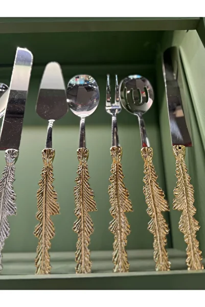 hediye Esterhomedecor Set of 5 Metal Serving Spoons Gold