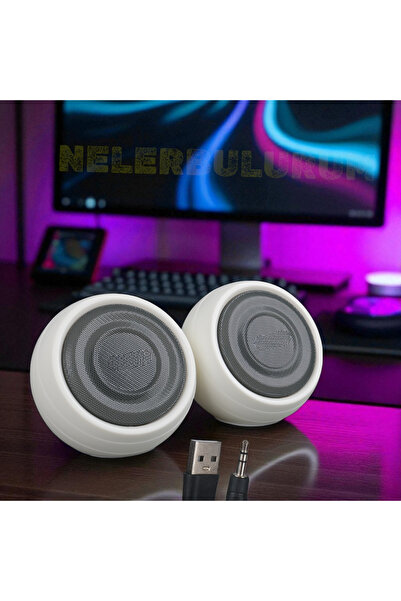 nelerbulurum Yuvarlak ses açma kapama tuşlu Pc Laptop Tv Uyumlu 1+1 Usb multi...