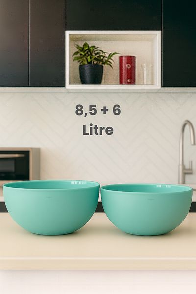 Melkan Home Large Size Round Bowl Set, Salad Bowl, Fruit Vegetable Bowl |   Bpa Free, Dough Basin, 2 Pieces