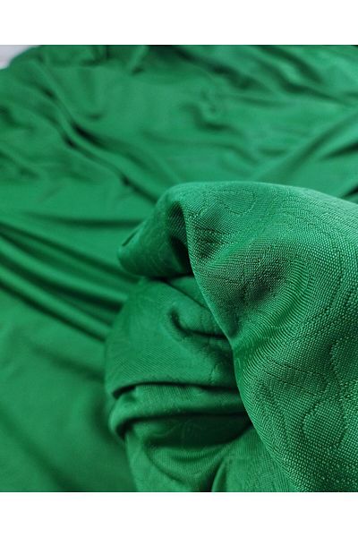 Kumaş Parça Thin Self-Patterned Jersey in Vibrant Grass Green Color Width: 160 cm