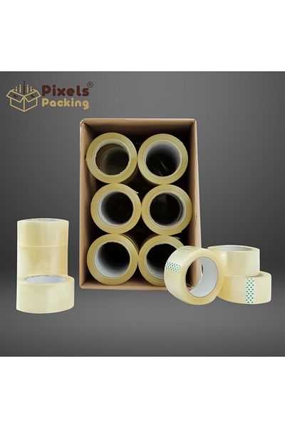 PixelsPacking PixelsPacking 30 Pack Clear Strong Adhesive Tape, 100 Yards, 2" Wide, Ideal for Parcels, Moving, and Offices