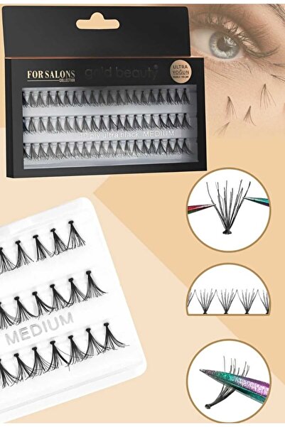 SEVRU Profesyonel İpek Takma Kirpik , Demet Tekli Kirpik - 10PLY Ultra Black MEDIUM