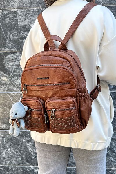 çantamgelsin Just Polo Original Imported Soft Leather a Quality Multi-Section Backpack