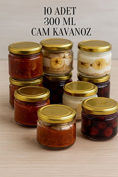 Rotanev 10 Adet 300 ml Metal Gold Altın Konserve Kapaklı Magnolya ve Gıda Sak...