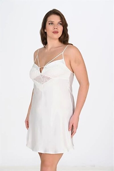 A normal Tekstil Litae Large Size Ecru Nightgown 2100
