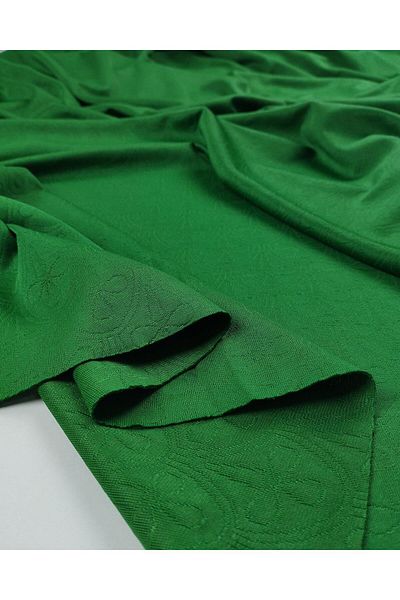 Kumaş Parça Thin Self-Patterned Jersey in Vibrant Grass Green Color Width: 160 cm