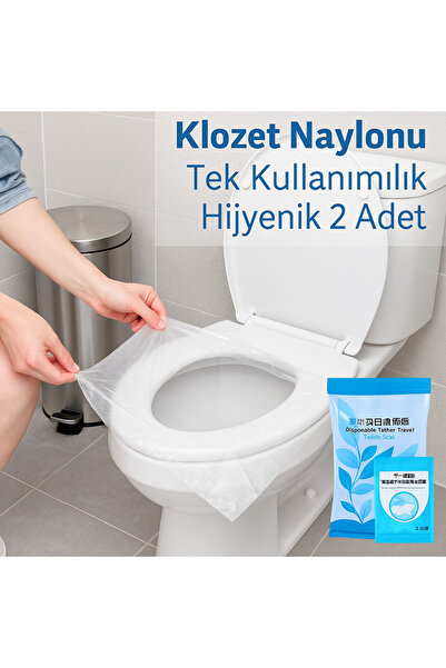 btm home 2'li Tek Kullanımlık Klozet Naylonu | Hijyenik Tuvalet Örtüsü Seyaha...