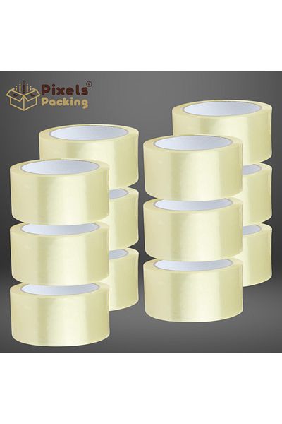 PixelsPacking PixelsPacking 12 Pack Clear Strong Adhesive Tape, 100 Yards, 2" Wide, Ideal for Parcels, Moving, and Offices