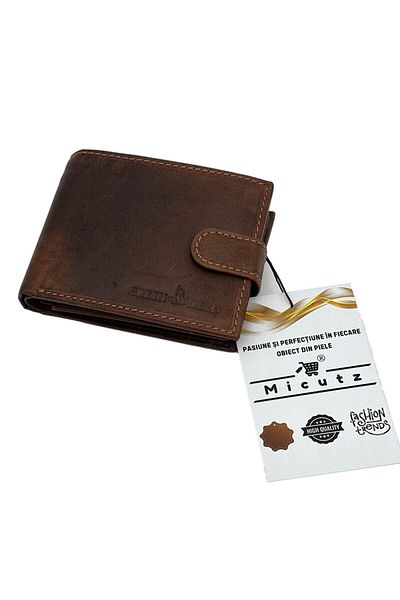 Micutz Brick Brown Genuine Leather Wallet for Men, 12x10x 2cm
