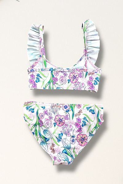 Nilmay mayo Girl's Ruffled Bikini Set