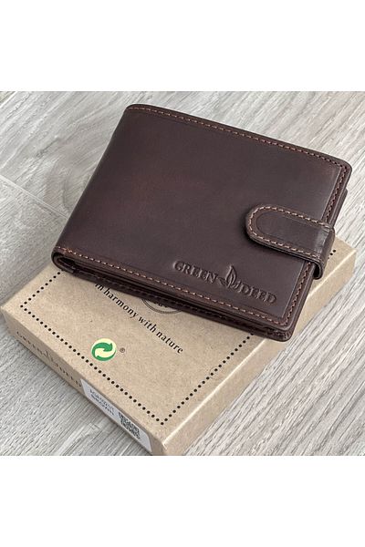 Micutz Dark Brown Wallet for Men Made of Genuine Cowhide Leather, Model 2024, 12.5x10x1.8 cm