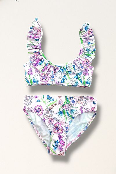 Nilmay mayo Girl's Ruffled Bikini Set