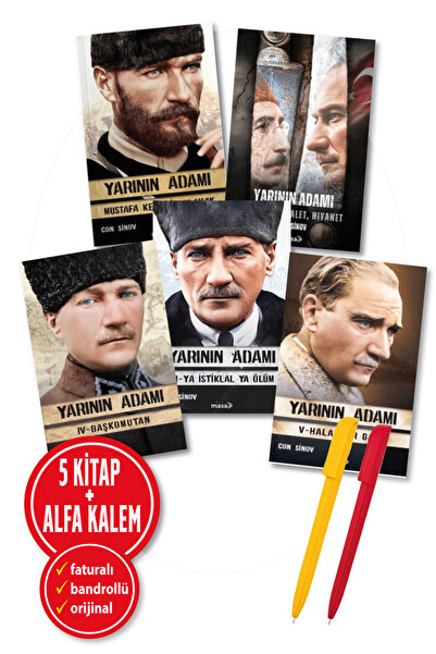 Masa Kitap Alfa Kalem+ Con Sinov 5 Kitap (Yarının Adamı 1-2-3-4-5) Tarih YENİ Masa Kitap