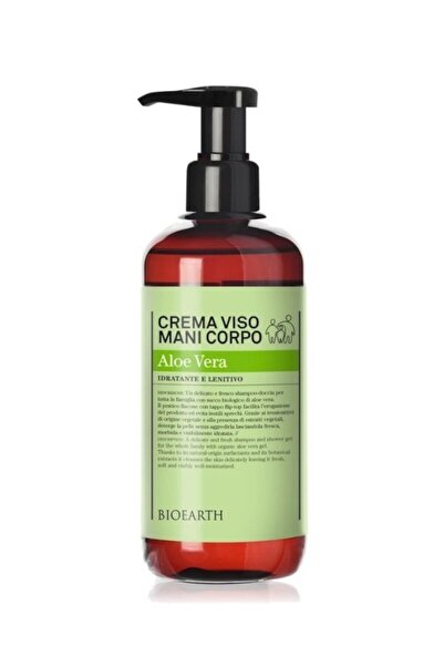 Bioearth Crema pentru ten, corp si maini cu aloe, 500ml - Bioearth Family