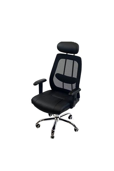 Ch Swivel mesh office chair with leather seat