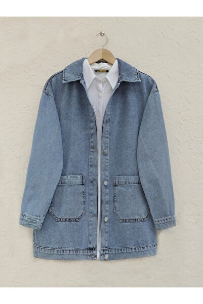 COjans Buttoned Denim Jacket with Pocket - Blue