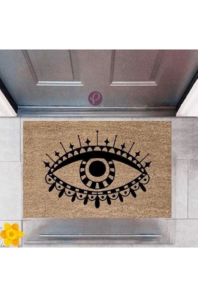 Mu Art Ahşap Bfs Door Mat Decorative Digital Printing Eye P-2491
