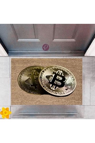 Mu Art Ahşap Bfs Door Mat Decorative Digital Printing Bitcoin P-2476