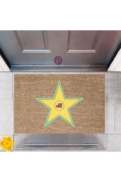 Mu Art Ahşap Bfs Door Mat Decorative Digital Printing Star P-2388