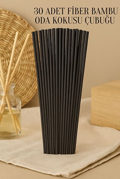 Tanemce 30 Adet Siyah Oda Kokusu Çubuğu Fiber Yumuşak Doğal Bambu Oda Kokusu ...