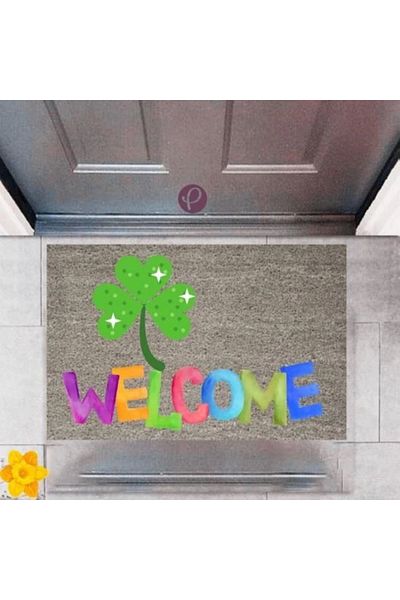 Mu Art Ahşap Bfs Door Mat Decorative Digital Printing Welcome P-2357
