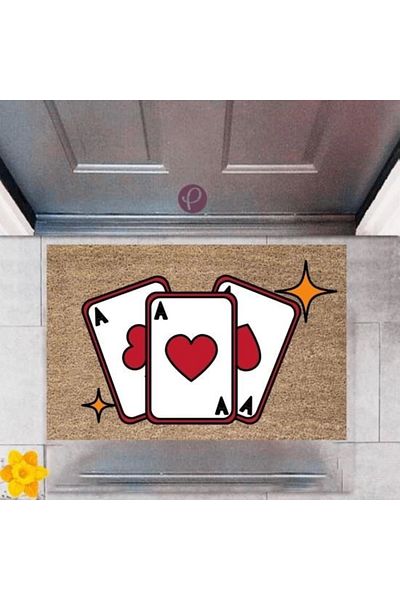 Mu Art Ahşap Bfs Door Mat Decorative Digital Printing Playing Cards P-2400