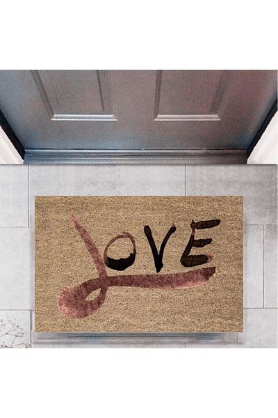 Mu Art Ahşap Bfs Door Mat Decorative Digital Printing Love P-2319