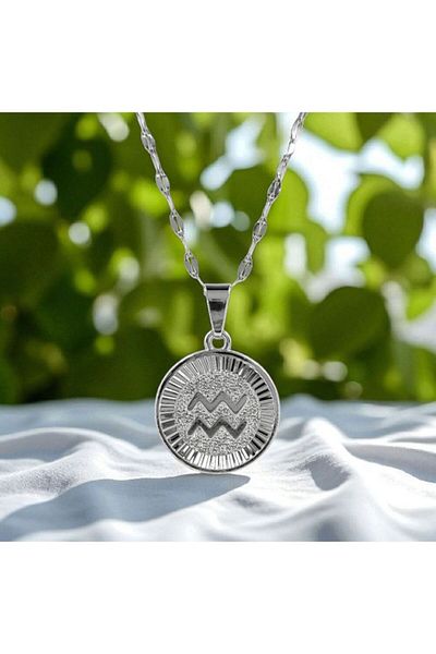 AKSESUARIM Women's Steel Zodiac Sign Necklace