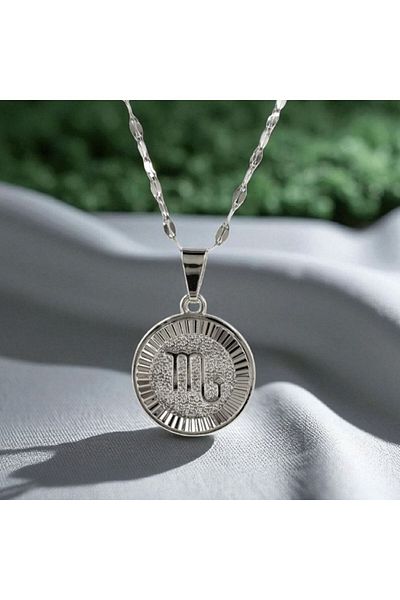 AKSESUARIM Women's Steel Zodiac Sign Necklace