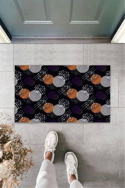 Mu Art Ahşap Bfs Purple Door Mat Flats Pattern K-3238