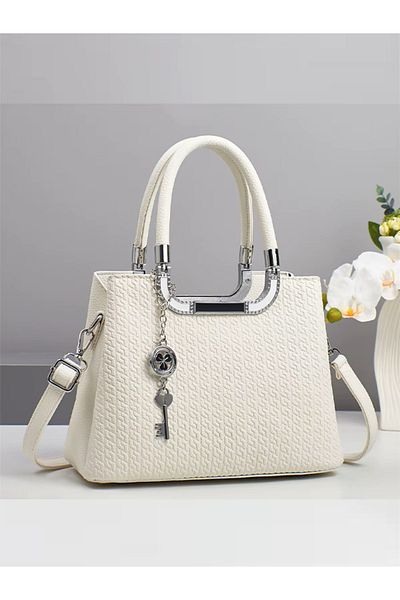GENERAL Luxury Women's Large Capacity Crossbody Handbag High Quality Quilted Pattern - Off White