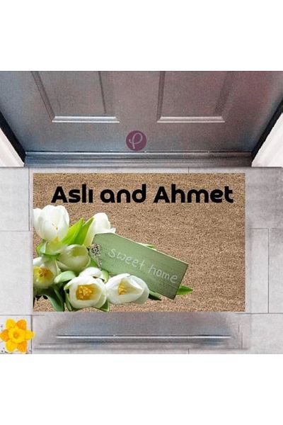 Mu Art Ahşap Bfs Door Mat Decorative Digital Printing Sweet Home P-2440